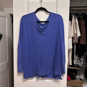 Free people blue long sleeve top